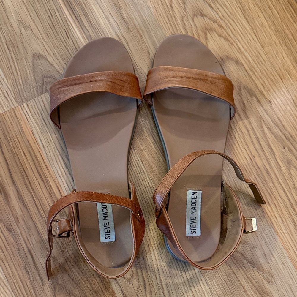 Steve Madden Brown Strap Sandals